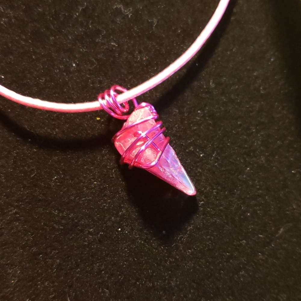 Hot Magenta Crystal Necklace & Ring set - Picture 8 of 8